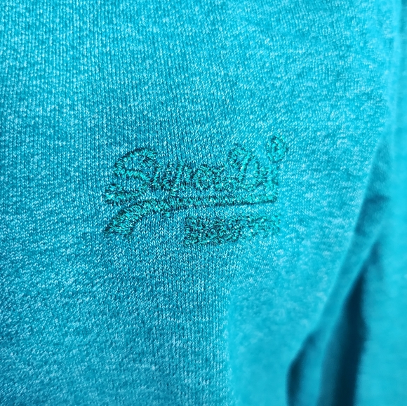 Superdry, teal zip up hoodie, ladies size small - Picture 4 of 5